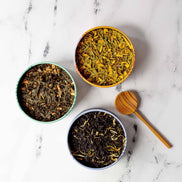 Assorted Trio Tin & Spoon - Organic Black, Green, Herbal Tea