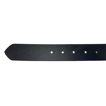 GREENWOOD LEATHER Leather Black Belt with Black Buckle