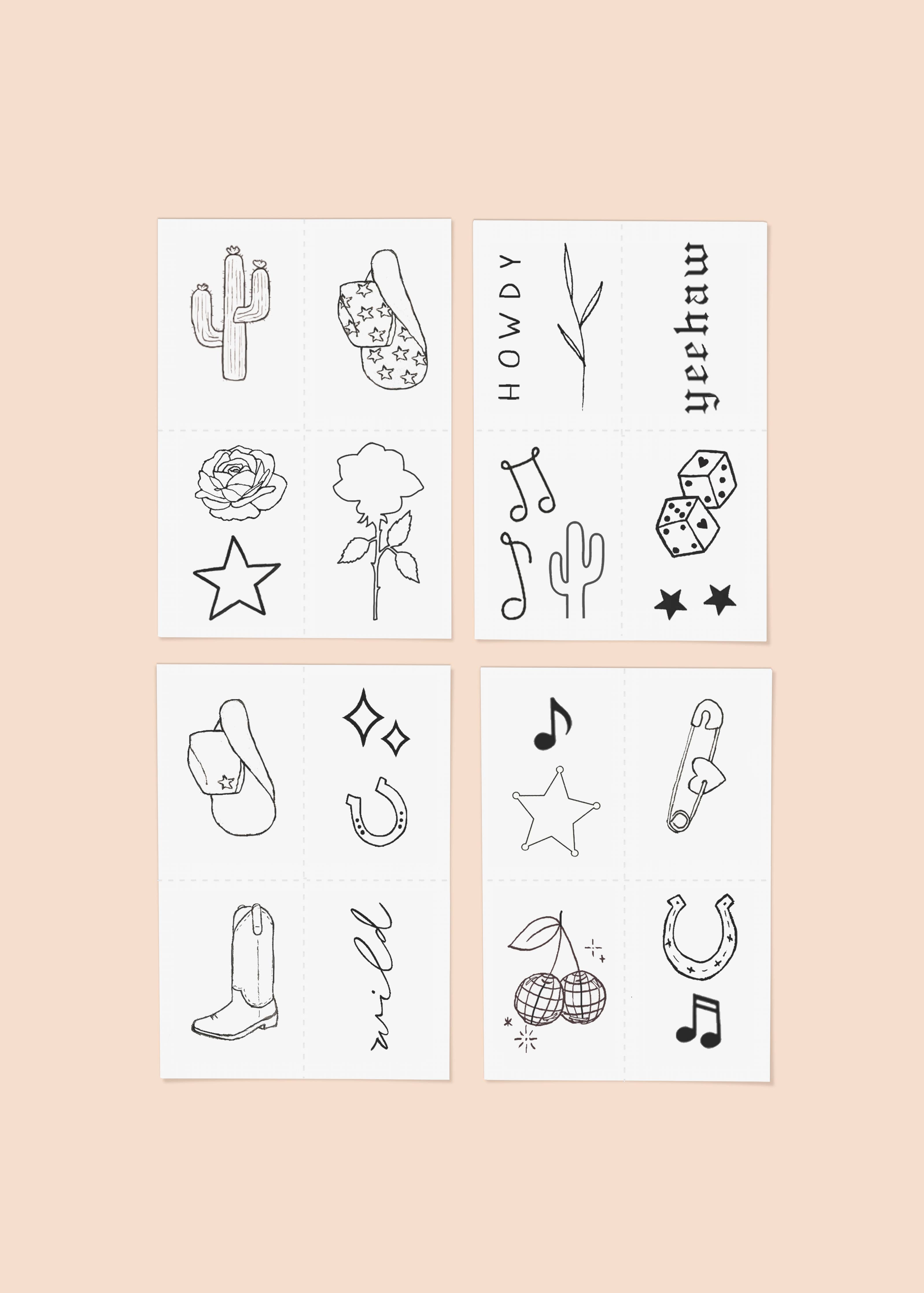 INKED BY DANI Disco Cowgirl Temporary Tattoo Pack