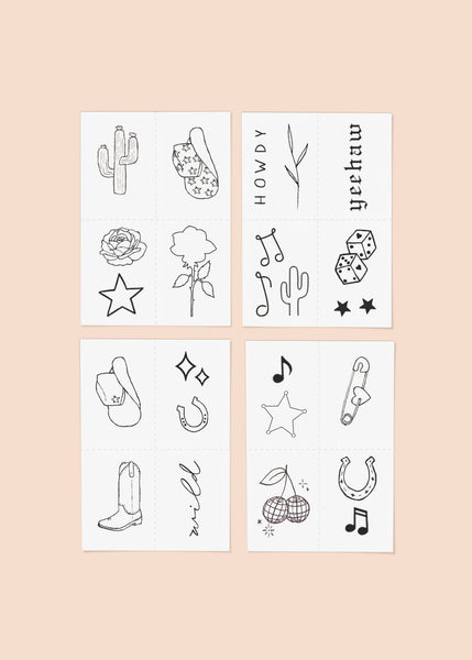 INKED BY DANI Disco Cowgirl Temporary Tattoo Pack