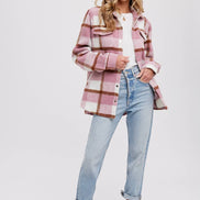 BLUIVY PLAID BRUSHED FLANNEL SHACKET