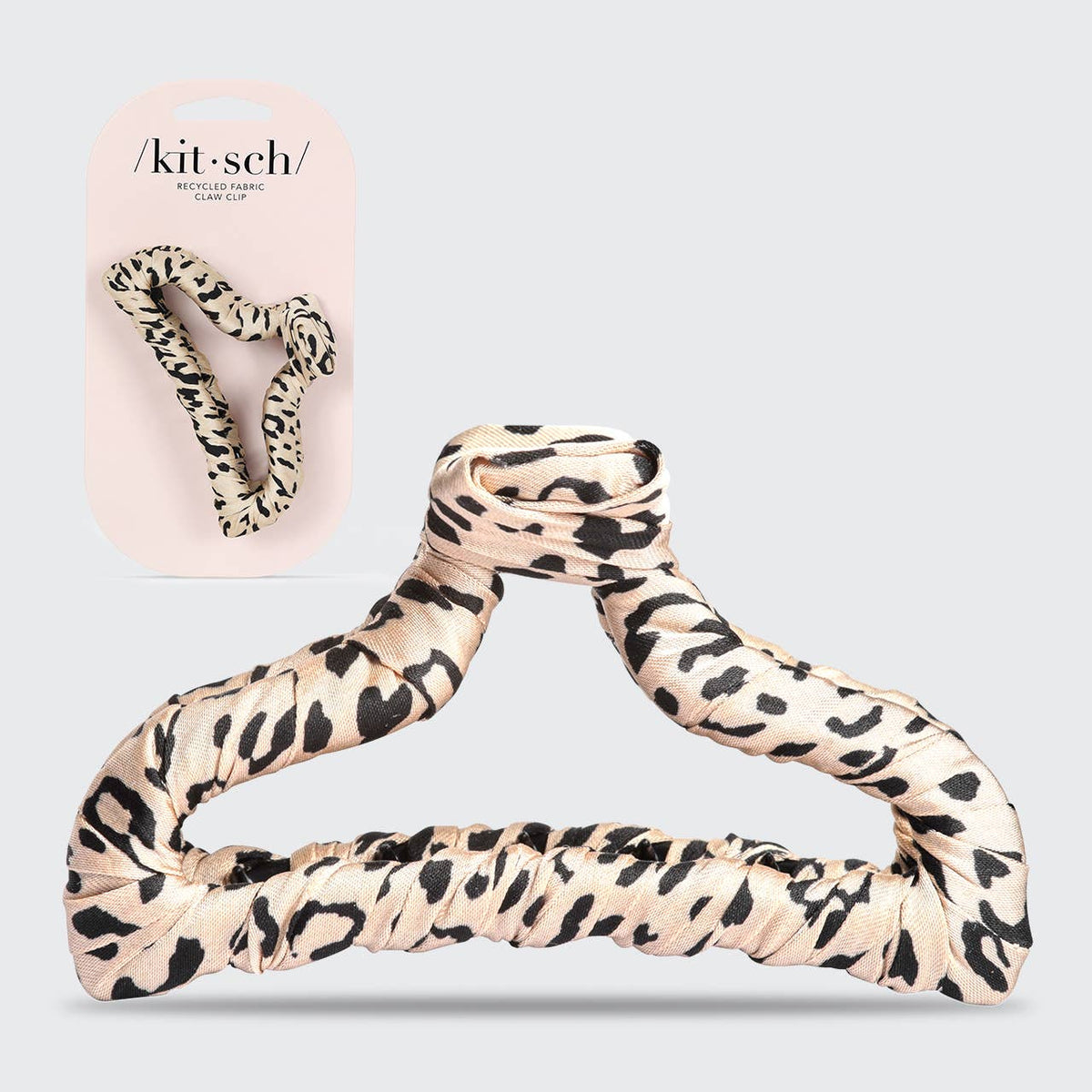 KITSCH Satin Wrapped Claw Clip - Leopard