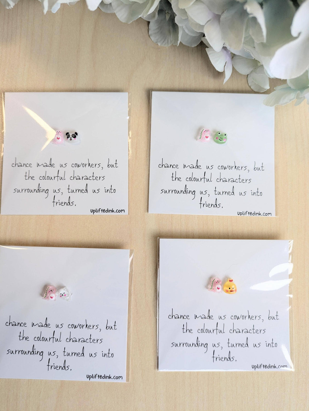UNLIFTED INK Coworker BFF Card with 2 Mini Figurines & Custom Message