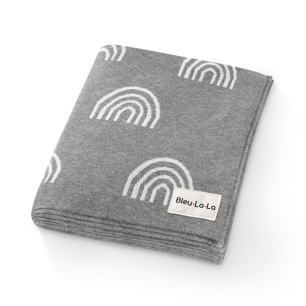 Bleu La La 100% Luxury Cotton Swaddle Receiving Baby Blanket - Rainbow