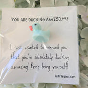 UPLIFTED INK Handmade Funny Duck Greeting Card with Keepsake