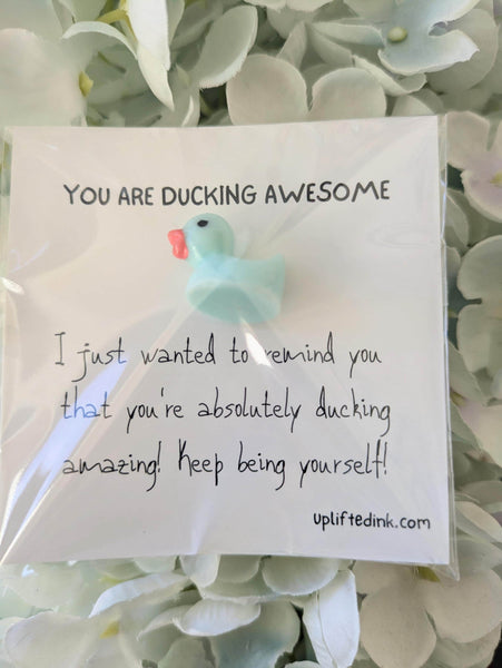 UPLIFTED INK Handmade Funny Duck Greeting Card with Keepsake