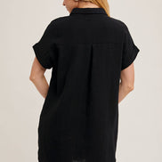 BLUIVY BUTTON UP SHIRT DRESS WITH POCKET