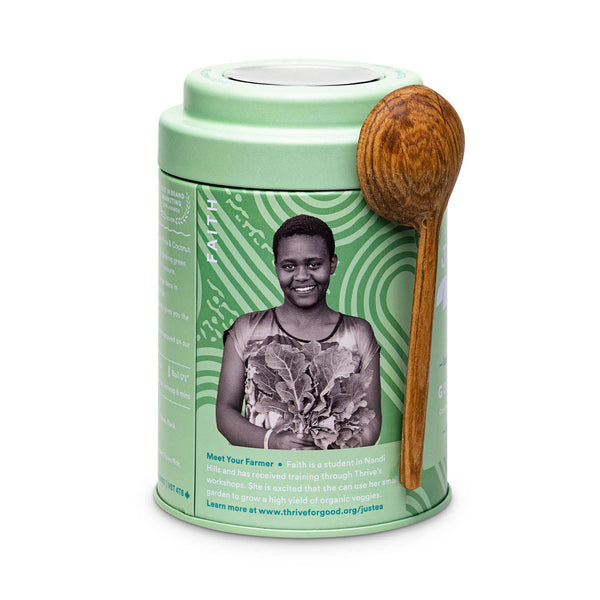 Coconut Green Tin & Spoon - Organic, Fair-Trade, Green Tea
