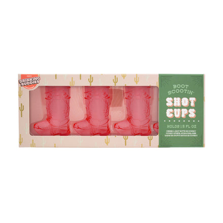 NPW Western Pink Boot Shot Glasses