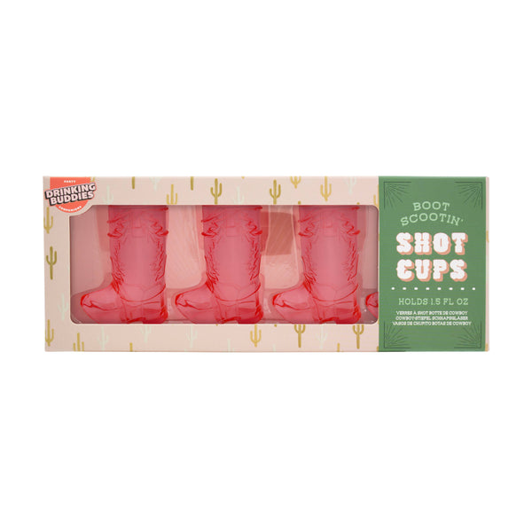 NPW Western Pink Boot Shot Glasses