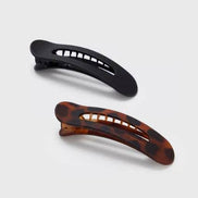 Flat Lay Claw Clip 2pc Flat - Black & Tort
