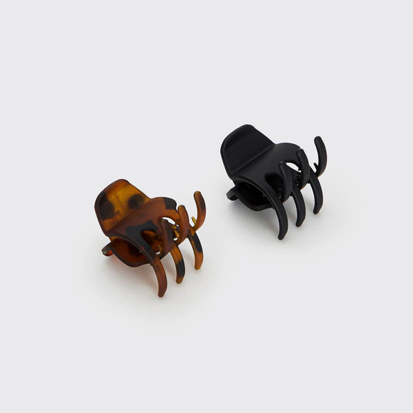 KITSCH Eco-Friendly Medium Claw Clips 2pc set - Black & Tort