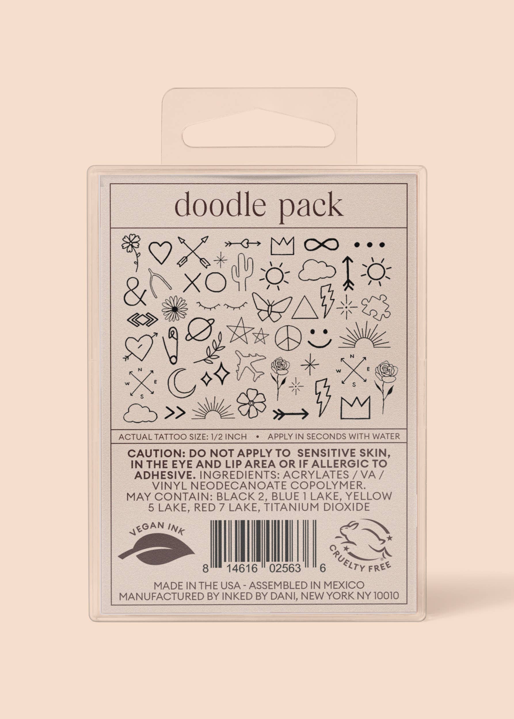 INKED BY DANI Doodle Temporary Tattoo Pack