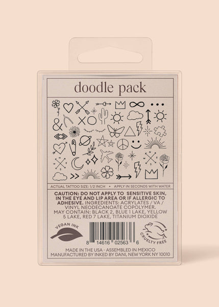 INKED BY DANI Doodle Temporary Tattoo Pack