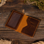 Genuine Leather Wallet, Handmade Wallet with ID Window