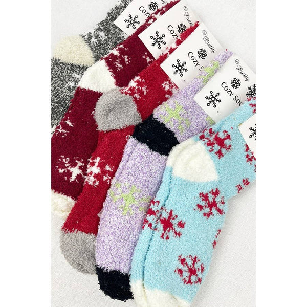 Love & repeat Soft Textured SnowFlake Cozy Socks