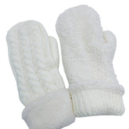 JC SUNNY Reversible Twisted & Sherpa Fleece Mittens