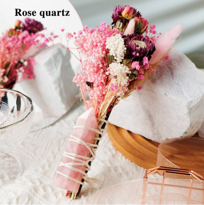 Crystolver Crystal Wand   Bouquet Flower