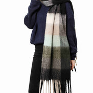 JC SUNNY FASHION Oversized Colorful Cozy Long Fringe Fuzzy Scarf