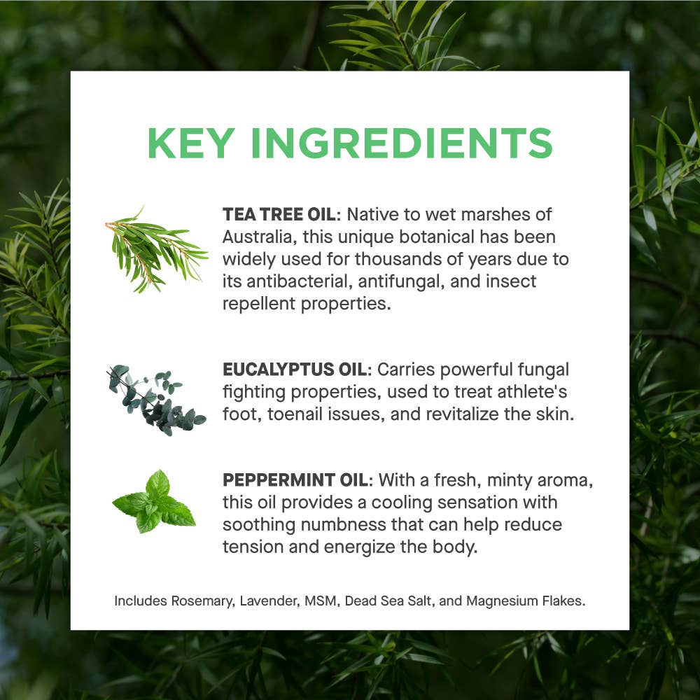 Plant of Life Tea Tree Oil Foot Soak with Epsom Salt | Fungus & Odor 16 Oz