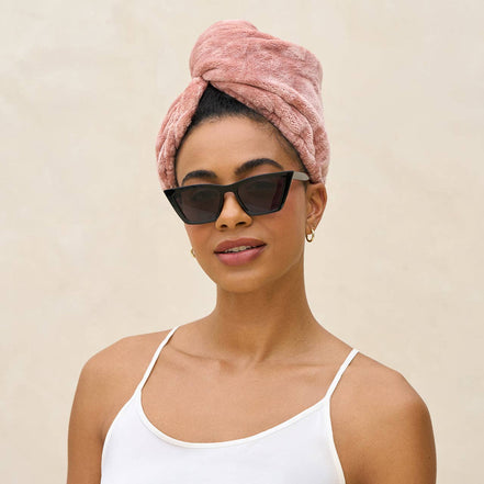 KITSCH Terracotta Plush Microfiber Hair Towel Turban
