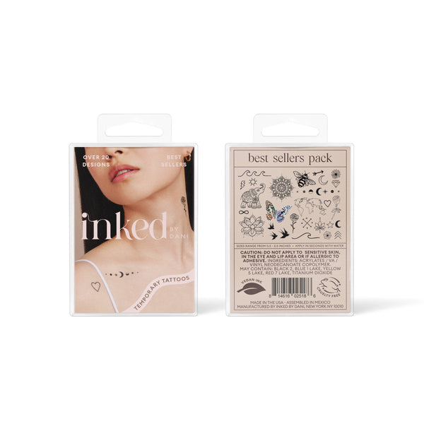 INKED BY DANI Best Sellers Temporary Tattoo Pack