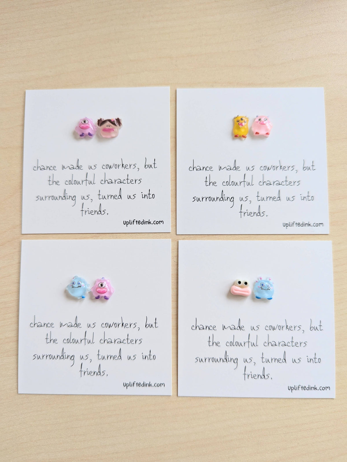 UNLIFTED INK Coworker BFF Card with 2 Mini Figurines & Custom Message