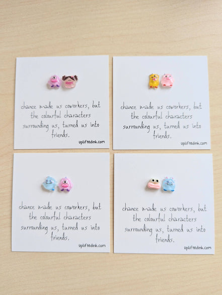 UNLIFTED INK Coworker BFF Card with 2 Mini Figurines & Custom Message
