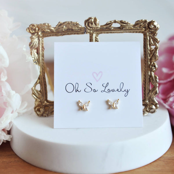 Oh So Lovely Leila Butterfly Stud Earrings
