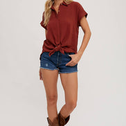 BLUIVY ESSENTIAL BUTTON UP COTTON SHIRT