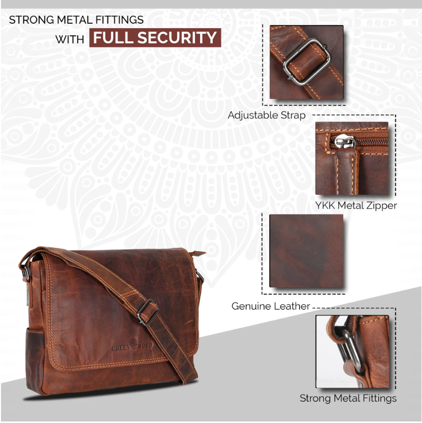 GREENWOOD LEATHER Smart Messenger Steven Mini 11