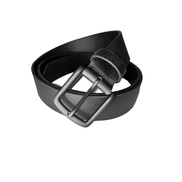 GREENWOOD LEATHER Leather Black Belt with Black Buckle