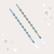 Baby Bliss Pacifier Clip - Sage & Dusty Teal