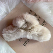 Lady June Plush French Hair Claw, Fluffy Hair Clips, Fuzzy Hair Clips