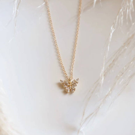 Oh So Lovely Butterfly Crystal Necklace