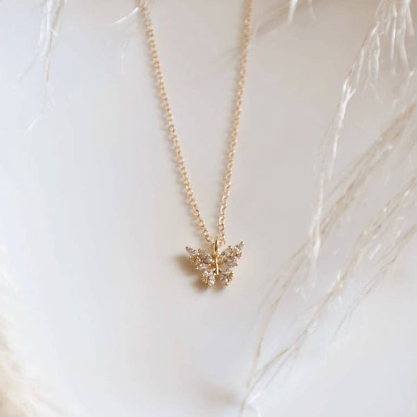 Oh So Lovely Butterfly Crystal Necklace