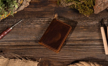 Genuine Leather Wallet, Handmade Wallet with ID Window
