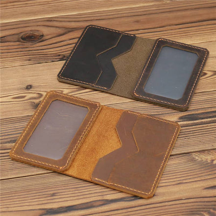 Genuine Leather Wallet, Handmade Wallet with ID Window