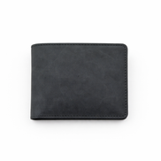 Men’s Full-Grain Crazy Leather Bifold Wallet with ID Window