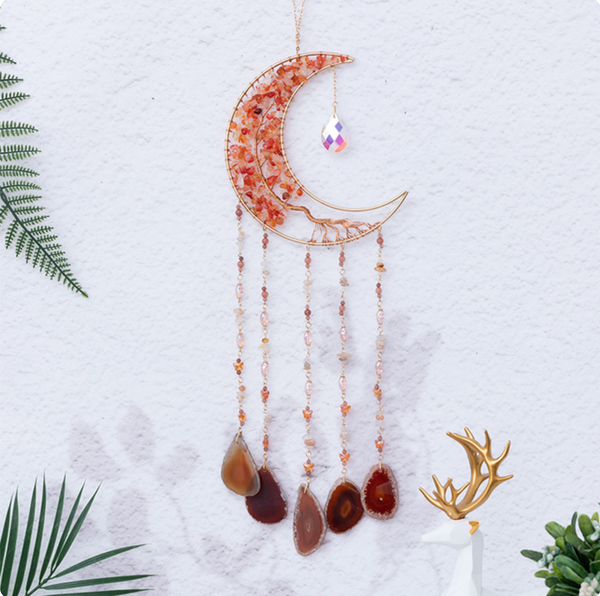 Crystolver 60cm Crystal Tree of Life Moon Dreamcatcher