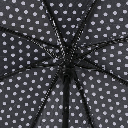 SELINI Compact Umbrella with White Polka Dots - Auto Open Umbrella