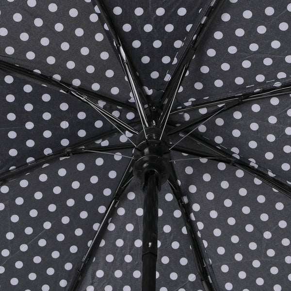 SELINI Compact Umbrella with White Polka Dots - Auto Open Umbrella