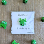 UNLIFTED INK Frogs Go Eat Bugs Card with Frog Figurine & Mini Note