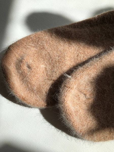 BILLY BAMBOO FLUFFY ANGORA SOCKS - NEUTRAL