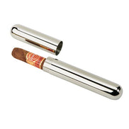 CREATIVE GIFTS Stainless Steel Cigar Tube with Black Pouch-Groomsmen's Gift