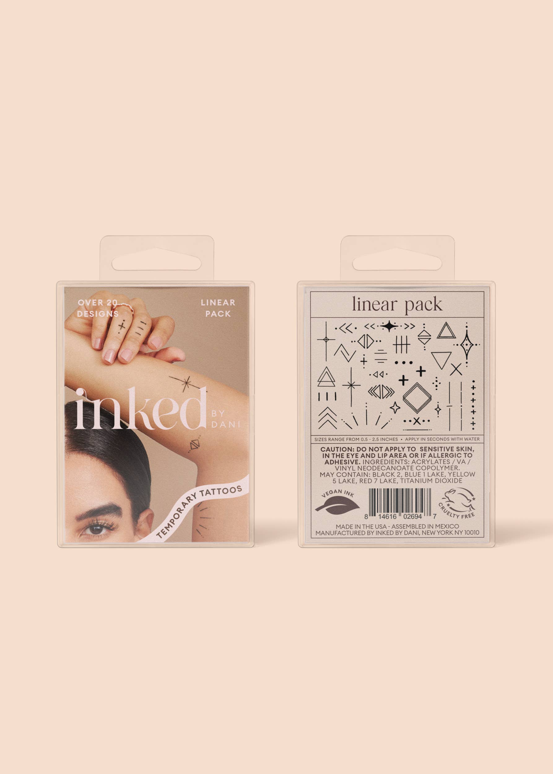 INKED BY DANI Linear Temporary Tattoo Pack