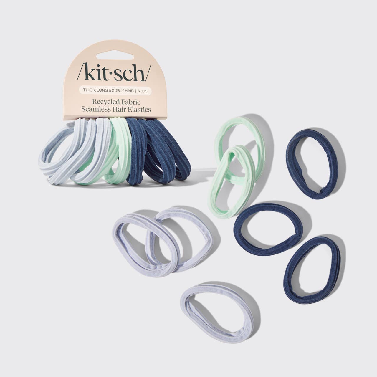 KITSCH Recycled Seamless Hair Elastics 8pc Set- Garden Bouquet