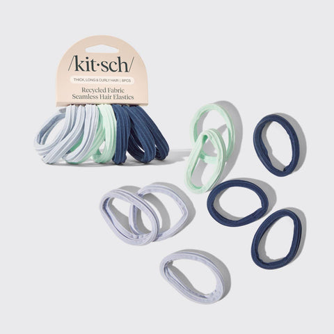 KITSCH Recycled Seamless Hair Elastics 8pc Set- Garden Bouquet