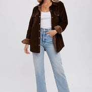 BLUIVY CORDUROY SHERPA-LINED JACKET