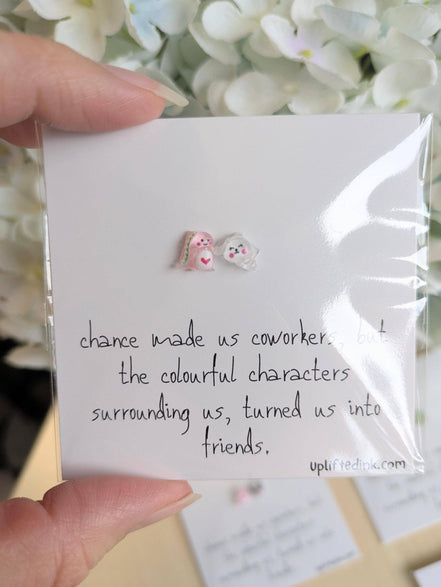 UNLIFTED INK Coworker BFF Card with 2 Mini Figurines & Custom Message